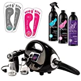 Naked Sun Fascination Spray Tanning Machine System Kit with Norvell Sunless Airbrush Tan Solution and Disposable Adhesive Spa Feet Bundle (6 Items)