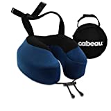 Cabeau Evolution S3 Travel Pillow - Doctor Recommended Neck Pillow for Travel - Memory Foam Airplane Pillow - Neck Pillow with Attachment Straps - Support for Car, Home, Office, and Gaming, Indigo