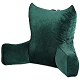 Neustern Reading Pillow with Support Arms, Premium Shredded Memory Foam TV Backrest with Washable Cover – 30 x 22 x 18 inches (Dark Green)