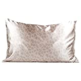 Kitsch 100% Satin Pillowcase with Zipper, Softer Than Silk Pillowcase for Hair & Skin, Cooling Pillow case, Satin Pillow Case Cover, Vegan Silk Satin Pillowcase Standard Size Queen (Leopard)