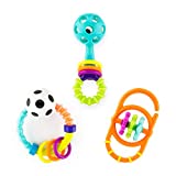 Sassy My First Rattles Newborn Gift Set with 3 Soft and Flexible Rattles, Ages 0+ Months