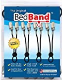 Bed Band Not Made in China. 100% USA Worker Assembled.. Bed Sheet Holder, Gripper, Suspender and Strap. Smooth any Sheets on any Bed. Sleep Better. Patented.,Black,1 Pack (4 Bands)
