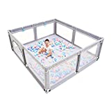 Baby Playpen,Playpens for Babies, Extra Large Playpen for Toddlers,Kids Safety Play Center Yard with gate, Sturdy Safety Baby Fence Play Area for Babies, Toddler, Infants (No Filler at The Bottom）