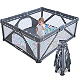Foldable Baby Playpen, Yobear Large Playpen for Babies and Toddlers with Gate, Indoor & Outdoor Kids Safety Play Pen Area, Portable Travel Play Yard (59'×59')
