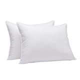 Amazon Basics Down-Alternative Pillows, Soft Density for Stomach and Back Sleepers - Standard (Pack of 2), White