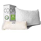Coop Home Goods Original Loft Pillow Queen Size Bed Pillows for Sleeping - Adjustable Cross Cut Memory Foam Pillows - Washable White Cover from Viscose Rayon - CertiPUR-US/GREENGUARD Gold Certified
