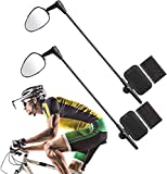 2 Pack Bike Helmet Mirror, 360 Degree Adjustable Bicycle Rear View Mirror Bike Mirror Lightweight for Cycling