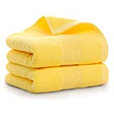 Bathroom Hand Towels (14x30 inch), Home Soft 100% Cotton Super Soft Highly Absorbent Hand Towel for Bath, Hand, Face, Gym and Spa,(Yellow 2 Pack)