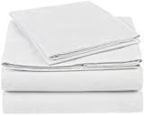 Amazon Brand – Pinzon 300 Thread Count Organic Cotton Bed Sheet Set - Twin, White