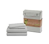 100% Organic Cotton Full Sheets Set, 4-Piece Pure Organic Cotton Percale Sheets, Long Staple Cotton Sheets, Ultra Soft Bedding Sheets, Breathable GOTS Certified,Fits Mattress Upto 15' Deep - Silver