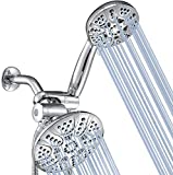 DOILIESE 30-Setting High Pressure Rain Shower Head with Handheld - 6' Face 3-Way Dual Rain & Handheld Shower Heads Combo with Hose - All Chrome Finish