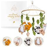 Woodland Mobile for Crib by First Landings - Baby Nursery Mobiles - Woodland Nursery Decor - Crib Mobile Baby Boys and Girls - Baby Mobile with Fox Decor - Forest Animals Woodlands Theme - Baby Gift