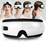 Ruord Eye Massager for Migraines, with Heat Compression Vibration Bluetooth Music Rechargeable, 5 Massage Modes for Relax Eye Strain Dark Circles Eye Bags Dry Eyes Improve Sleep, Mothers Day Gifts
