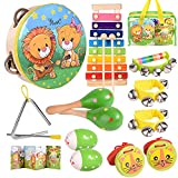 Kids Musical Percussion Instruments Set Wooden Musical Toys For Toddlers Babies Rhythm Instruments 1 2 3 4 5 6 Years Old Children Educational Music Gift