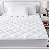 Queen Mattress Pad, Bedding Quilted Fitted Mattress Pad Cover, Washable Machine Mattress Cover, Breathable Fluffy Soft Mattress Topper Stretches up to 8''-18'' Deep, with Fluffy Down Alternative Fill