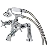 Kingston Brass KS288C ESSEX 7' Centers Deck Mount Clawfoot Tub Filler with Hand Shower, 7' Spread, Polished Chrome