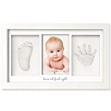 Baby Footprint Kit - Baby Hand and Footprint Kit - Duo Baby Picture Frame for Newborn - Baby Keepsake - Baby Shower Gifts for Mom - Baby Handprint Kit for Registry Boys, Girls (Alpine White)