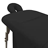 London Linens Soft Microfiber Massage Table Sheets Set 3 Piece Set - Includes Massage Table Cover, Massage Fitted Sheet, and Massage Face Rest Cover (Exotic Black)