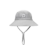 Baby Sun Hat Smile Face Toddler UPF 50+ Sun Protective Bucket hat Nice Beach hat for Baby Girl boy Adjustable Cap Gray