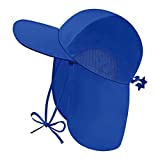 Baby Sun Protection Hat, Kids UPF 50 Summer Essentials Adjustable Hats with Neck Flap & Drawstring for Toddler Infant Girls Boys Royal Blue