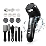 Electric Feet Callus Remover with Vacuum Rechargeable Waterproof Pedicure Foot File Professional Pedicure Kit Callus Removers feet Tool, Foot Care for Women Men Hard Cracked Dead Skin(Black)