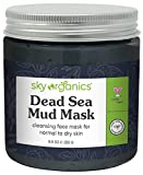 Dead Sea Mud Mask by Sky Organics (8 oz) For Face, Acne, Oily Skin & Blackheads - Best Facial Pore Minimizer, Reducer & Pores Cleanser Treatment - Natural Body Mud For Younger Looking Skin