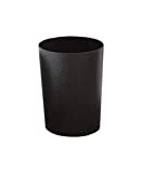 Bath Bliss Hammered Design Textured, Round Open Top 10 Liter Trash Can in Black for Bathroom, Bedroom, Kitchen Disposal Waste Bin