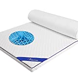 Gel Mattress Topper, Twin Mattress Topper with Cooling Gel and Comfortable Cover. Premium Gel Mattress Topper for Back Pain Relief, Suitable for Kids Bed, College Dorm, Rv, Home, Single-Apartment.