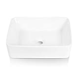 Sinber 19' x 15' White Rectangular Ceramic Countertop Bathroom Vanity Vessel Sink