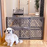 MYPET North States 40” Paws Portable Pet Gate: Made in USA, Expands & Locks in Place with No Tools. Pressure Mount. Fits 26'-40' Wide (23' Tall, Fieldstone)