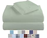 Morgan Home Cotton Turkish Flannel Sheets 100% Brushed Cotton for Supreme Comfort - Deep Pockets - Warm and Cozy, Great for All Seasons (Sage, King)