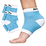 ZenToes Moisturizing Heel Socks 2 Pairs Gel Lined Toeless Spa Socks to Heal and Treat Dry, Cracked Heels While You Sleep (Regular, Blue)