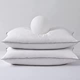 TURMECOWE Goose Down Feather Pillows for Sleeping-Set of 2,Queen Size,Hotel Collection,Soft and Support for Side Stomach Back Sleepers,White