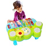 Baby Musical Toys 3 in 1 Piano Keyboard Xylophone Drum Set Gift for 1 Year Old Girls Boys Toys Age 2 Preschool Learning Developmental Toys for Toddlers 1-3 Educational Infant Baby Toys 6 9 12 18 Month