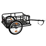 PEXMOR Foldable Bike Cargo Trailer with Universal Bike Hitch, Bicycle Wagon Trailer with 16' Wheels & Reflectors, Large Loading Bike Trailer Storage Cart