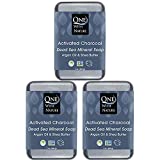 DEAD SEA MINERAL ACTIVATED CHARCOAL 7 oz SOAP 3 pk in BRANDED BOX. Dead Sea Salt contains Magnesium, Sulfur & 21 Essential Minerals. Shea Butter, Argan Oil. For all Skin Types, Acne, Eczema, Psoriasis