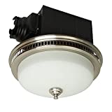 Ultra Quiet Bathroom Exhaust Fan with LED Light and Nightlight 110CFM 1.5 Sone Bathroom Ventilation Fan with Round Frosted Glass Cover Brushed Nickel Finish (Brushed Nickel, Bright)