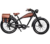 Adult Electric Bicycle 750W 26 inch Fat Tire Café Racer Beach Cruiser Bike (17.5Ah, Full Accessories)