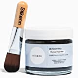 Silkenn Detoxifying Clay Charcoal Face Mask & Brush - Cleanses Pores & Treats Blemishes - Helps Improve Appearance of Textured Skin - Hydrating Formula - Vegan & Cruelty Free - For ALL Skin Types (2.0 oz)