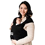 Baby K'tan Original Baby Wrap Infant Carrier for Newborn to Toddler (8-35lb)-Simple Pre-Wrapped Cloth Holder for Babywearing–Breathable Stretchy Sling, Black, Women 2-4 (X-Small), Men Jacket up to 36