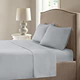 Comfort Spaces Coolmax Moisture Wicking Sheet Set Super Soft, Fade Resistant, 16' Deep Pocket, All Around Elastic - Warm Weather Cooling Sheets for Night Sweats, King, Grey 4 Piece