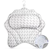 Bath Pillow, Luxury Bathtub Pillow Neck Support, Ergonomic Bath Pillows with 6 Suction Cup, 3D Air Mesh Headrest for Tub Shower Pillow Neck Shoulder Back and Head Support.