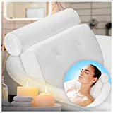 Bath Pillow (Non Slip), Relaxing Bath Pillows for Tub Neck and Back Support, Luxury Bathtub Pillow Headrest Cushion, Bath Tub Pillow Neck Head, Bath Accessories Women, Spa Jacuzzi Hot Tub Pillow Rest