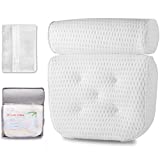 Bathtub Pillow, Bath Accessories for Women, Luxury Bath Pillows for Tub with 4D Air Mesh Technology, Ergonomic Comfort Spa Bath Pillows for Tub Neck and Back Support Extra Thick, Soft & Quick Dry