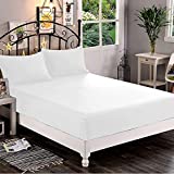 Premium Hotel Quality 1-Piece Fitted Sheet, Luxury & Softest 1500 Thread Count Egyptian Quality Bedding Fitted Sheet Deep Pocket up to 16inch, Wrinkle and Fade Resistant, California King, White