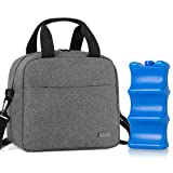 Teamoy Breastmilk Cooler Bag with Ice Pack, Travel Baby Bottle Carrier Tote Bag Fits Up to 6 Large 9 Ounce Bottles, Gray