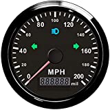 ELING Universal GPS Speedometer Adjustable Odometer 0-200MPH Overspeed Alarm 85MM