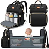 DEBUG Baby Diaper Bag Backpack with Changing Station for Boy Girl, Baby Registry Search Shower Gifts Baby Stuff Newborn Essentials Unisex Dad Mom Mens Black Large Diaper Bag Bassinet Travel Waterproof