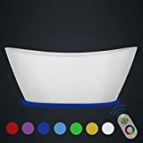 Empava 67 in Acrylic Freestanding Bathtub 7 Color Changing LED Lights Soaking Tub with Wireless Remote Control
