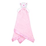 Large Lovey Baby Security Blanket for Girls by Everyday Kids - Sweet Cat Stuffed Animal on 30” Adorable Pink Snuggle Baby Blanket; Fluffy Fleece with Attached Plush Toy to Cuddle